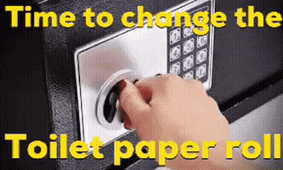 Person Opening Safe With Toilet Paper Message GIF
