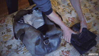 Person Packing Duffel Bag #Impastor GIF