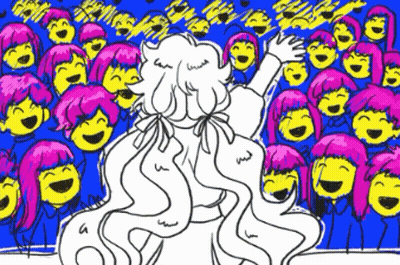 Person Painting Blue And Purple Gradient GIF