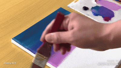 Person Painting Blue Purple Gradient GIF