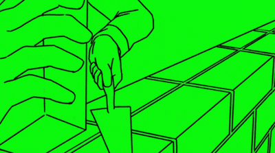 Person Painting Green Brick Wall With Yellow Paint GIF