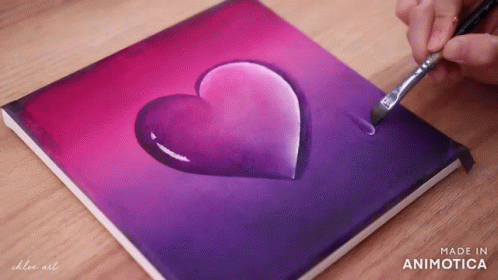 Person Painting Purple Heart