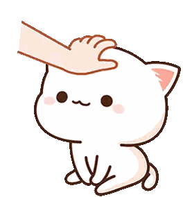 Person Petting Cartoon Cat's Head Sticker