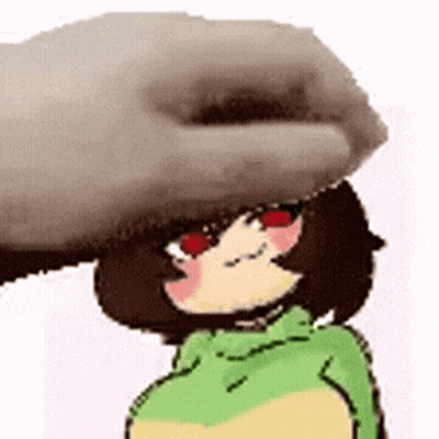 Person Petting Cartoon Character's Head GIF