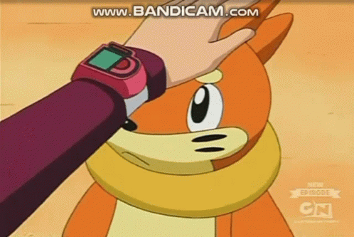 Person Petting Cartoon Face With Watch GIF