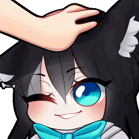 Person Petting Cat With Blue Eye Sticker