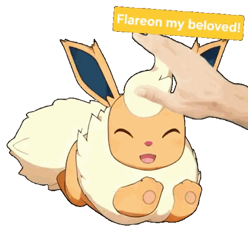 Person Petting Eevee With Flareon Sign Sticker