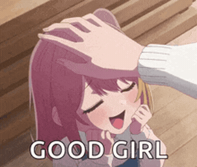 Person Petting Girl's Head Good Girl GIF