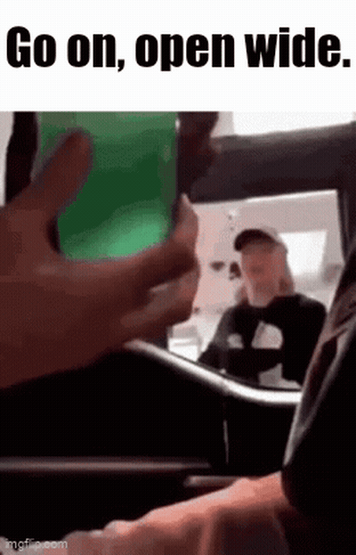 Person Photographing Man In Car Green Screen GIF