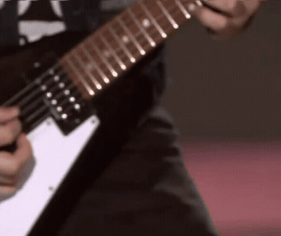 Person Playing Electric Guitar Pink Background GIF