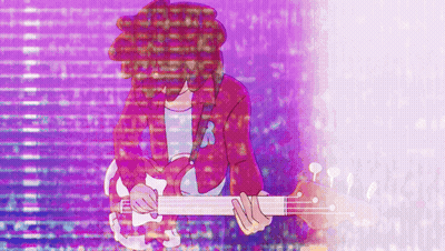 Person Playing Guitar In Front Of Purple Background GIF