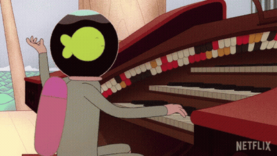 Person Playing Piano With Netflix Logo GIF