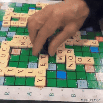 Person Playing Scrabble On Board Saying Gifrun.com GIF