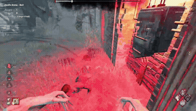 Person Playing Video Game In Devil's Arena Red GIF