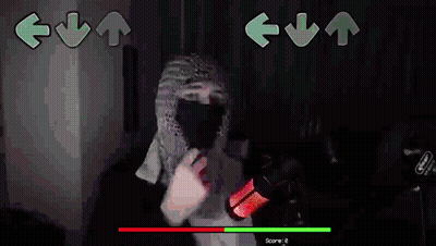 Person Playing Video Game With Arrows Score 8 GIF