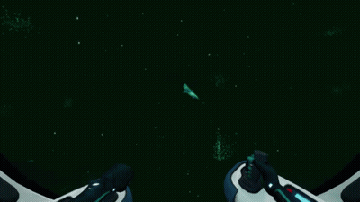 Person Playing Video Game With Glowing Shark GIF