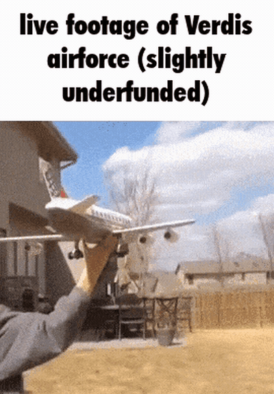 Person Playing With Model Airplane In Backyard GIF