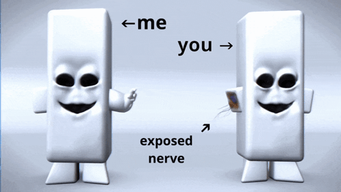 Person Pointing At Exposed Nerve GIF