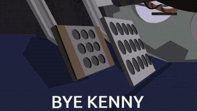 Person Pressing Button Saying Bye Kenny GIF