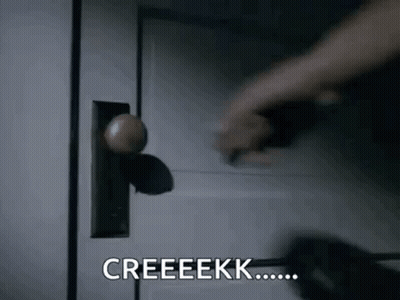 Person Pressing Door Knob Saying Creeeekk GIF