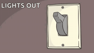 Person Pressing Light Switch With Lights Out GIF