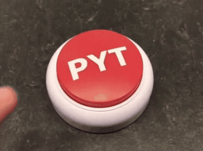 Person Pressing Red Button With White L