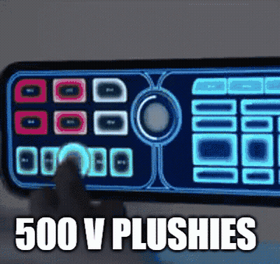 Person Pressing Remote Control 500V Plushies GIF