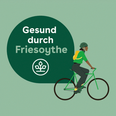 Person Riding Bike Saying Gesund Durch Friesoythe GIF