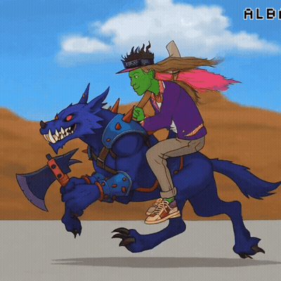 Person Riding Monster Albi GIF