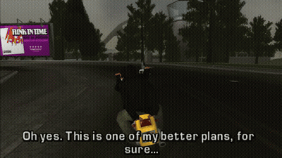Person Riding Motorcycle In Front Of Funk In Time Billboard GIF