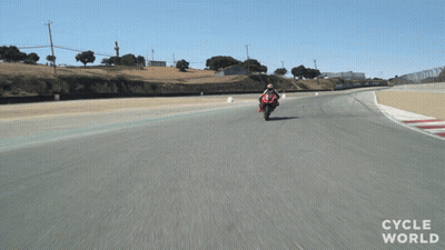 Person Riding Red Motorcycle On Track Cycle World GIF
