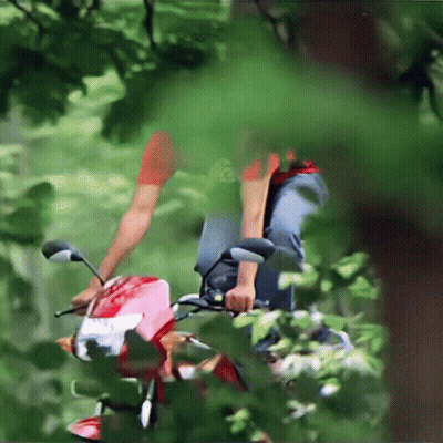 Person Riding Red Motorcycle GIF