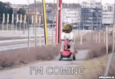 Person Riding Scooter I M Coming GIF