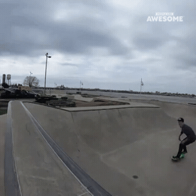 Person Riding Skateboard Saying Awesome