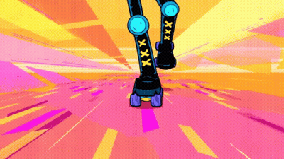 Person Rollerblading With XXX On Feet GIF