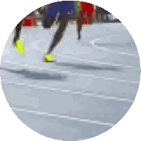 Person Running On Track In Yellow Shoes Sticker