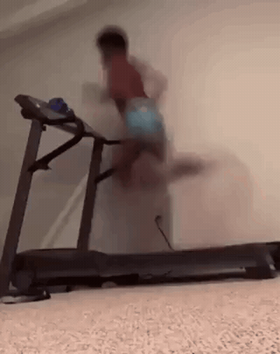 Person Running On Treadmill Blurry Photo GIF