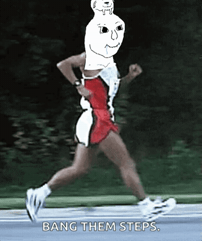 Person Running With Bang Them Steps GIF
