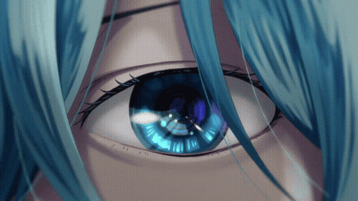Person's Blue Eye With White Hair Close Up GIF