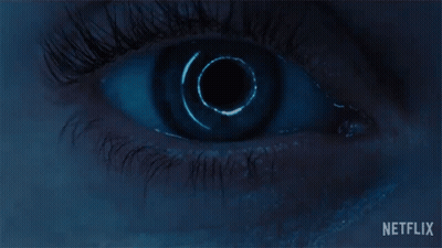 Person's Eye With Black Hole GIF