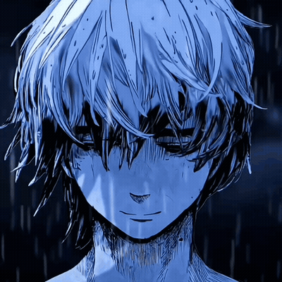 Person's Face Close Up Blue Background GIF