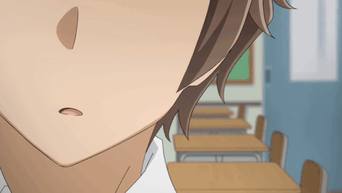 Person's Face Close Up In Classroom GIF