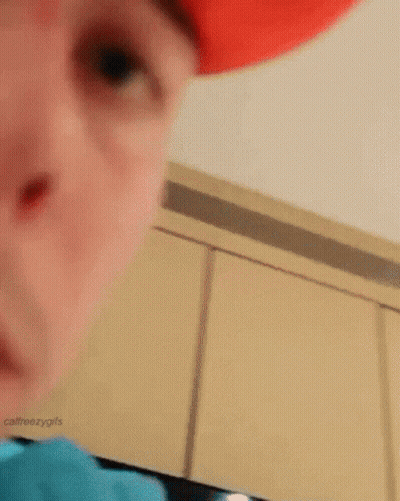 Person's Face Close Up Red Hat GIF