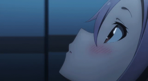 Person's Face Close Up With Cat Behind GIF