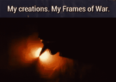 Person's Face Saying My Creations My Frames Of War GIF