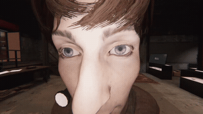Person's Face With Bull TV GIF