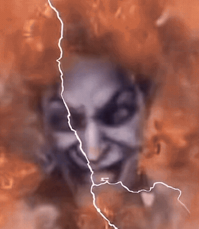 Person's Face With Lightning Bolt GIF