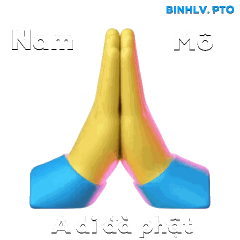 Person's Hands Folded In Prayer Nam Mo Adi Da Phat Sticker