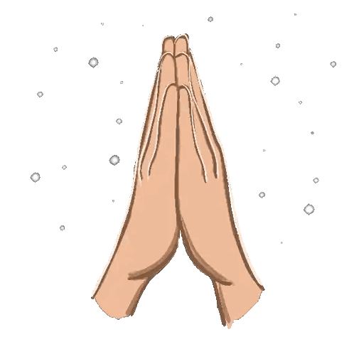 Person's Hands Folded Sticker