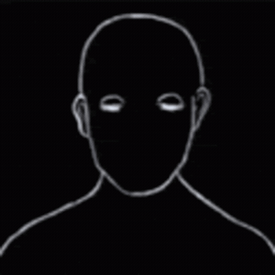 Person's Head With Blue Stripe GIF